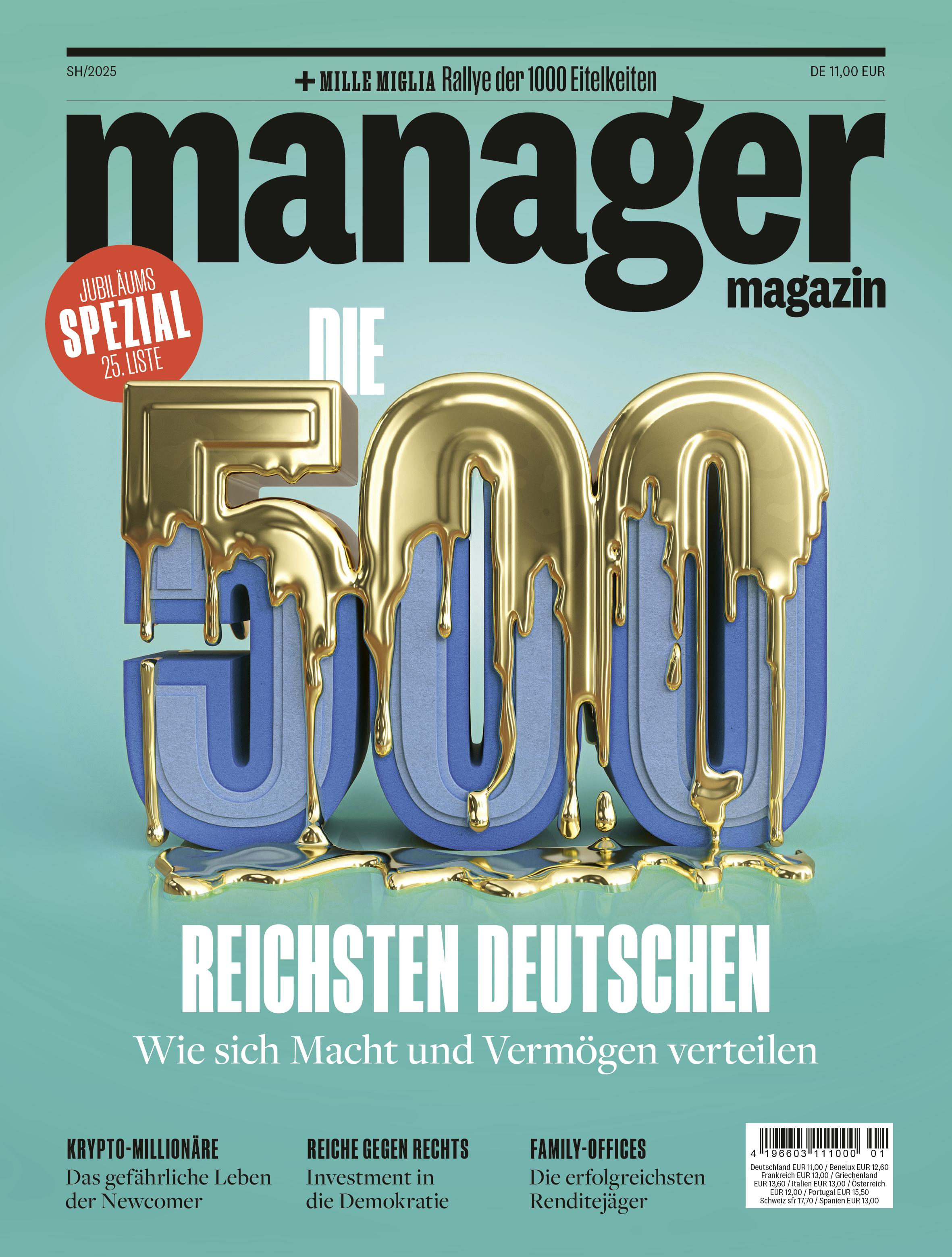 Cover manager magazin »Die 500 reichsten Deutschen«